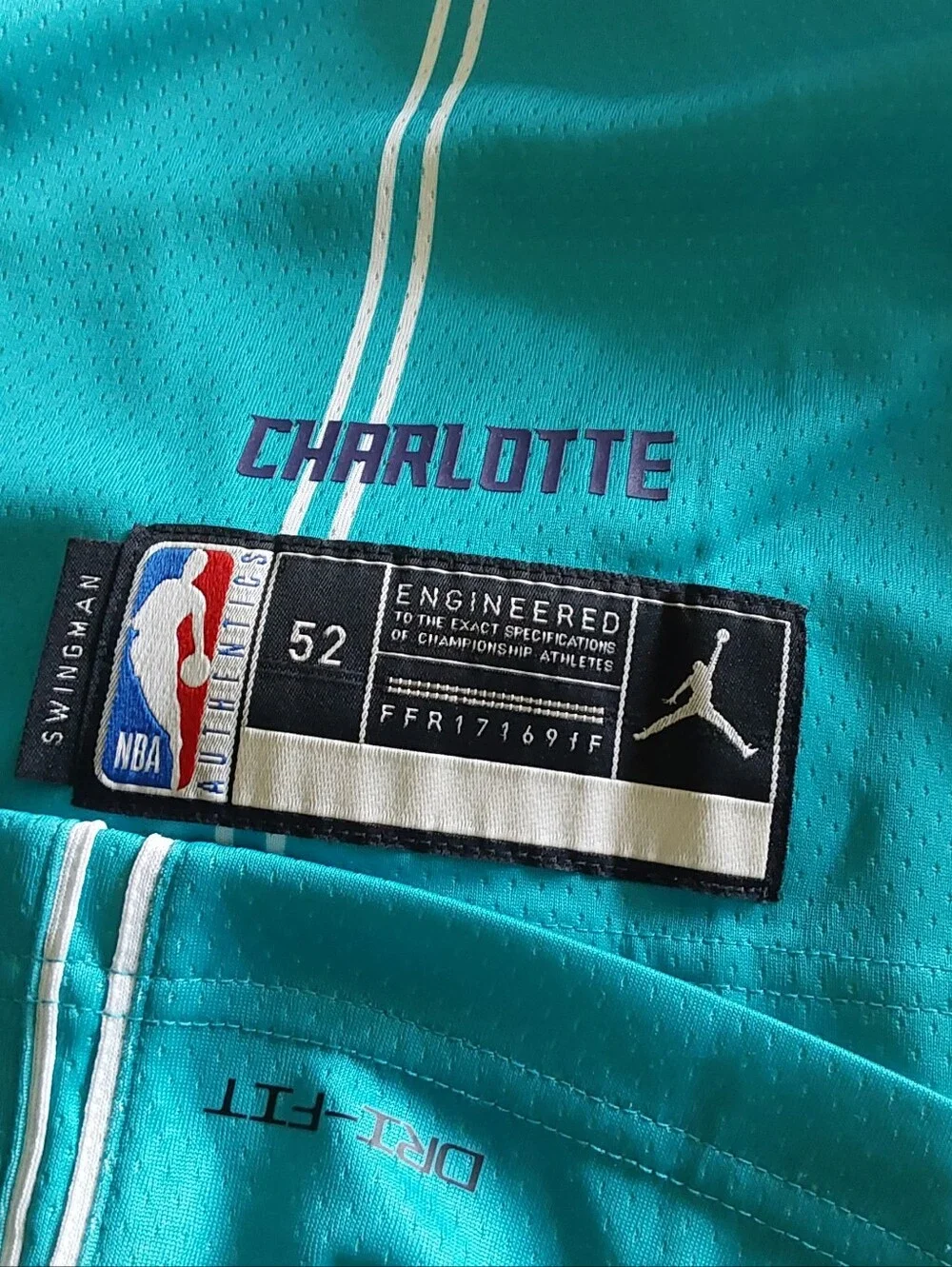 Nike Air Jordan Teal Hornets Lamelo #2 Ball Swingman Basketball Jersey